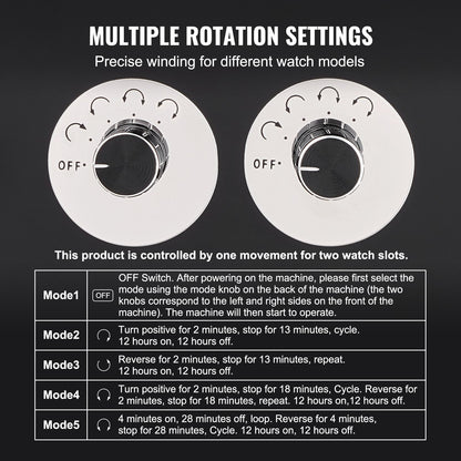 Uhrenbeweger für 4 Automatikuhren mit 2 leisen japanischen Mabuchi-Motoren