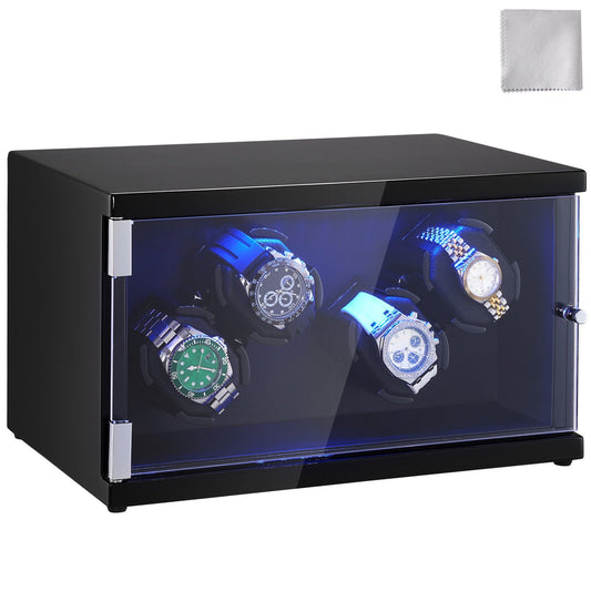 Watch Winder for 4 automatic watches with 2 silent Japanese Mabuchi motors