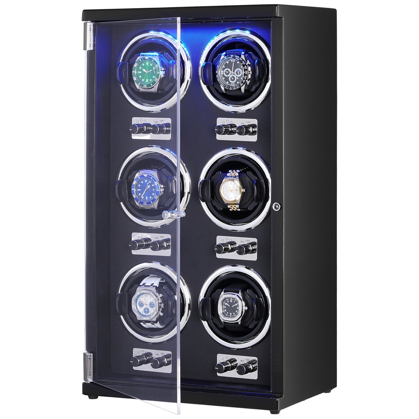 Uhrenbeweger für 6 Automatikuhren mit 6 leisen japanischen Mabuchi-Motoren