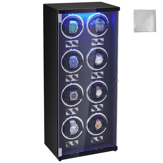 Watch Winder for 8 automatic watches with 8 silent Japanese Mabuchi motors