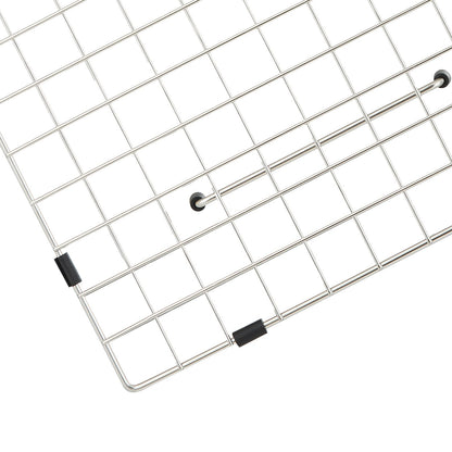 Sink Protection Grate, 28.5" x 15.6" Stainless Steel Sink Grate, Centered Drain Grate with R20 Corner Radius, Large Sink Bottom Grate, Universal Bowl Shelf Sink Accessories for Sink