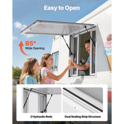 92x92 cm serving system for food carts, awning