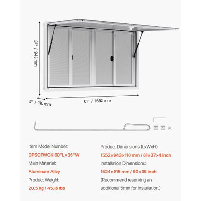 152x92 cm Servierkiosk für Imbisswagen, Markise