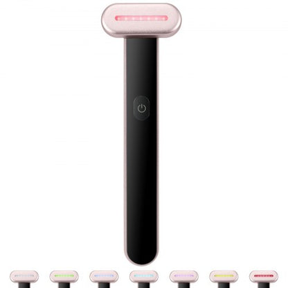 Red Light Therapy Wand for Face, 7-Color LED Facial Wand Red Light Therapy Device with Heatig Therapy| Microcurrent Vibrating Massage, Portable LED Beauty Wand for Face, Neck