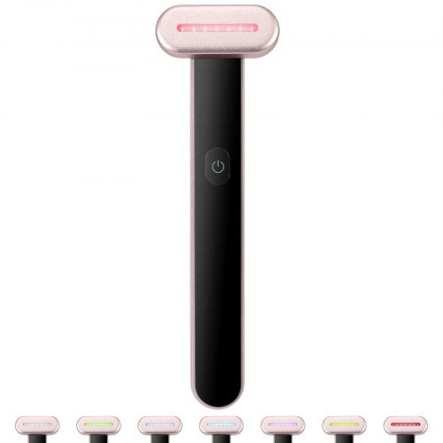 Red Light Therapy Wand for Face, 7-Color LED Facial Wand Red Light Therapy Device with Heatig Therapy| Microcurrent Vibrating Massage, Portable LED Beauty Wand for Face, Neck