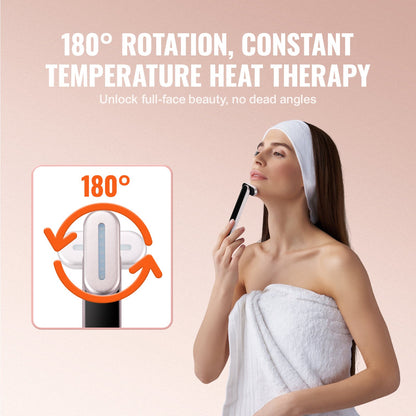 Red Light Therapy Wand for Face, 7-Color LED Facial Wand Red Light Therapy Device with Heatig Therapy| Microcurrent Vibrating Massage, Portable LED Beauty Wand for Face, Neck