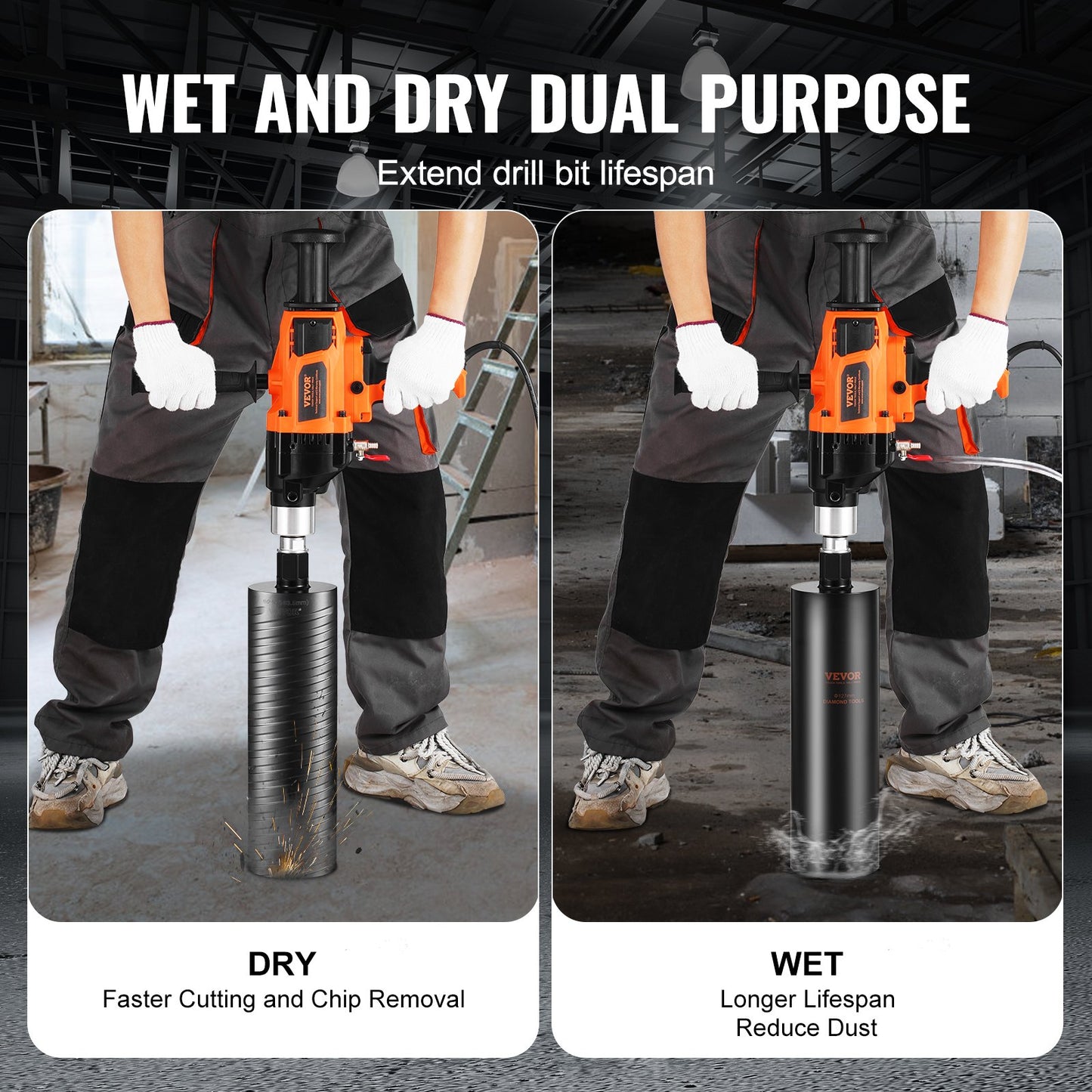 Core Drilling Machine 0.8-7.1 Inch Dia 2600W Handheld Core Drilling Rig For Mixing