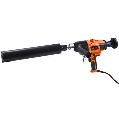 Diamond Core Drilling Machine, 0.8-6.3 in Drilling Diameter, Handheld Dry and Wet Concrete Core Drill Rig with 4 Drill Bits, 0-1800RPM Variable Speed, UNC1 1/4-7, for Concrete Brick Stone, 2000W