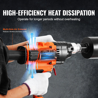 Core Drilling Machine 0.8-6.3 Inch Dia 2000W Handheld Core Drilling Rig For Mixing