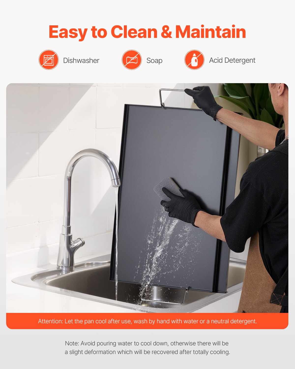 Carbon Steel Griddle, 24x16 inch Universal Flat Top Rectangular Plate, Gas Grill Griddle for BBQ Grill, Teppanyaki, Portable Family Cookware with Handle, for Camping Tailgating Party