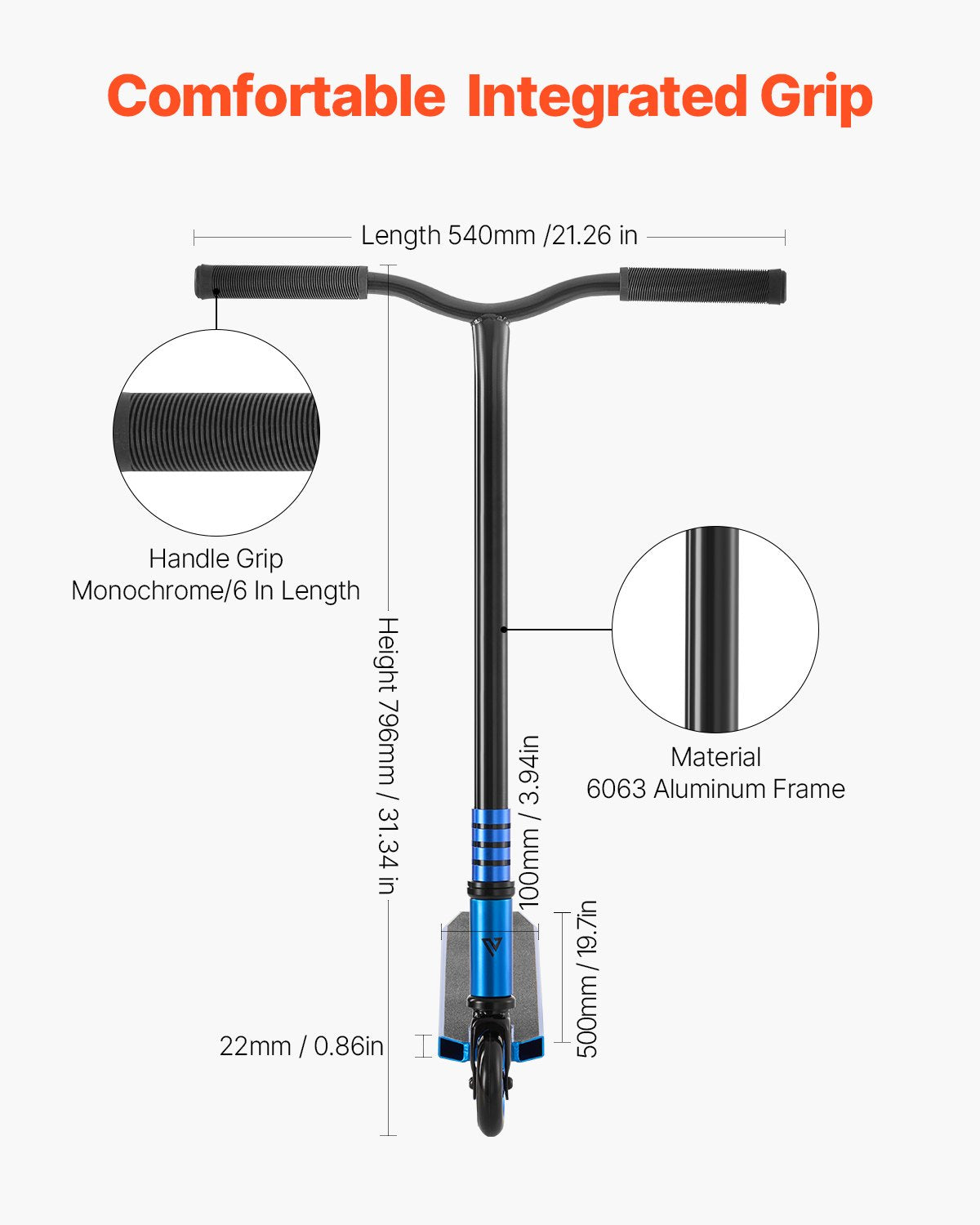 Stunt-Scooter Street Trick Scooter für Kinder und Erwachsene, Doppelschicht-Reifen