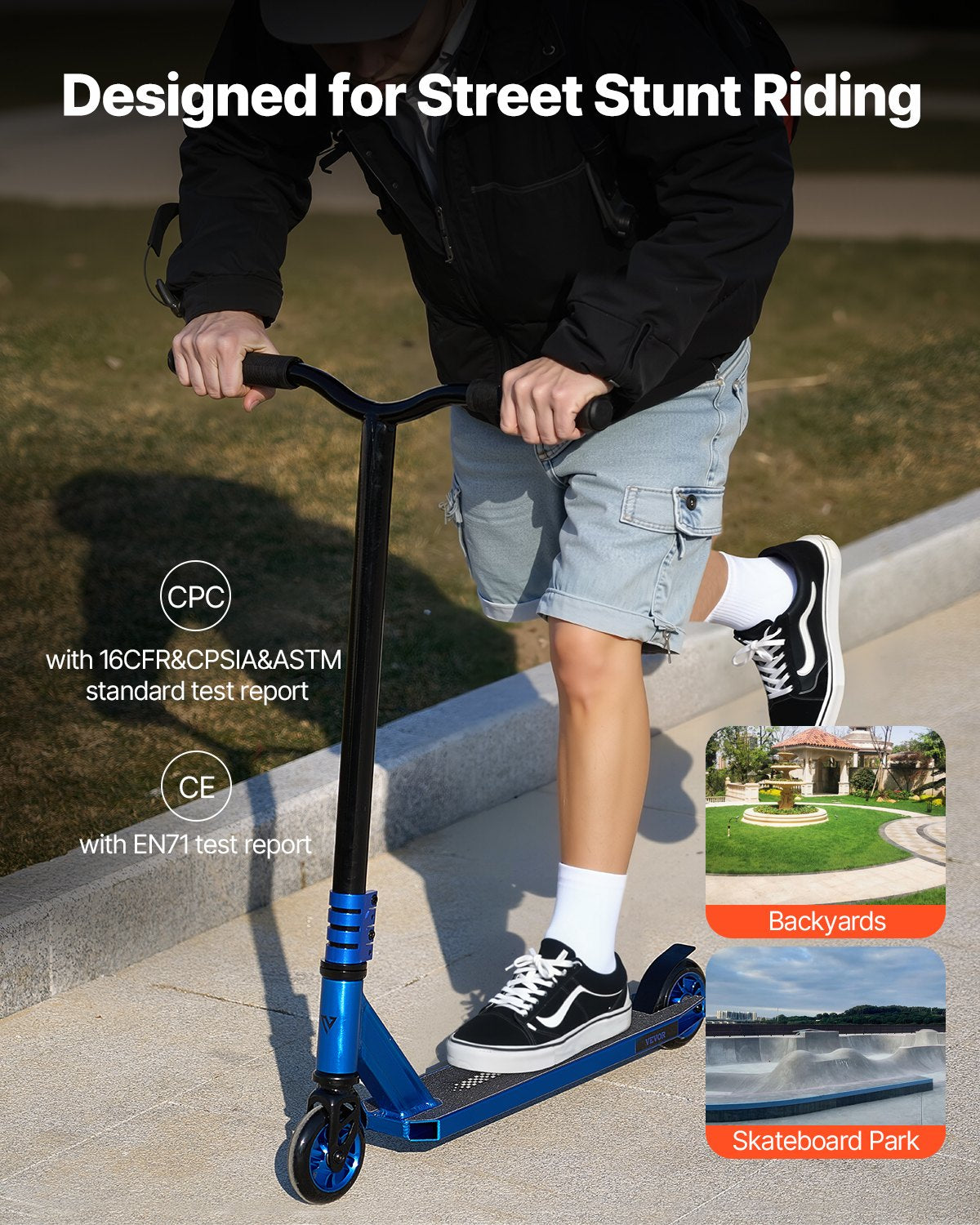 Stunt-Scooter Street Trick Scooter für Kinder und Erwachsene, Doppelschicht-Reifen