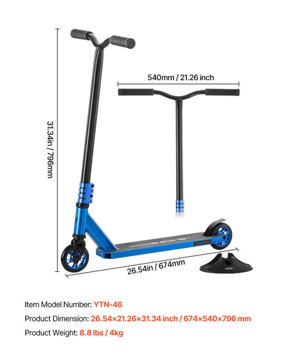 Stunt-Scooter Street Trick Scooter für Kinder und Erwachsene, Doppelschicht-Reifen