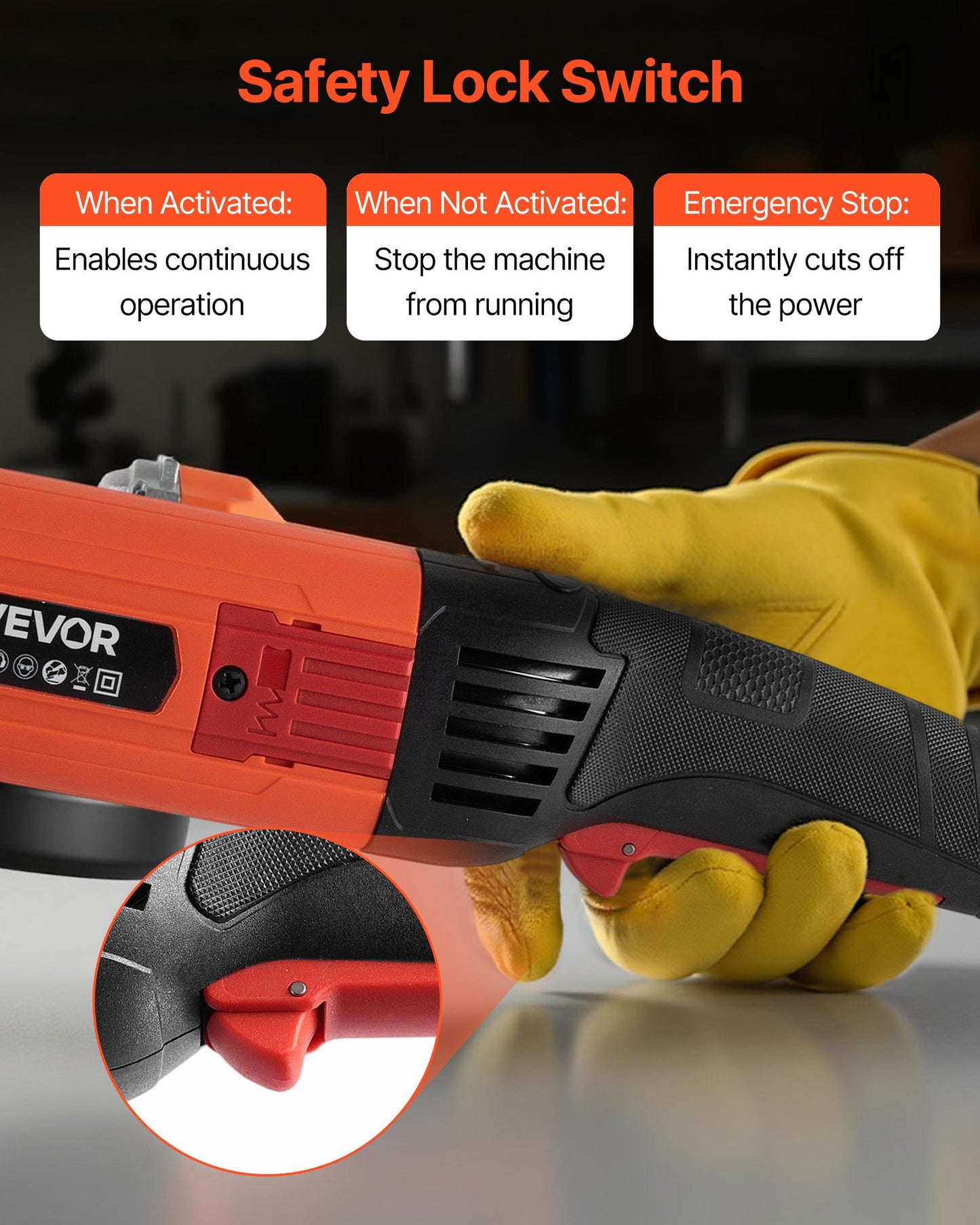 Angle Grinder, 5" Electric Grinder Power Tool, 10Amps 10000RPM High-Speed Corded Angle Grinders with 230° Adjustable Dust Guard for Metal Grinding, Cutting, Rust Removal (Disc Not Included)