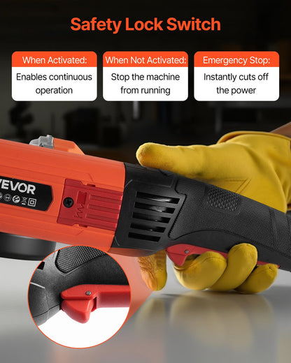 Angle Grinder, 5" Electric Grinder Power Tool, 10Amps 10000RPM High-Speed Corded Angle Grinders with 230° Adjustable Dust Guard for Metal Grinding, Cutting, Rust Removal (Disc Not Included)
