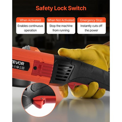 vinkelslip, 127 mm elektrisk slipmaskin, 5,4 ampere 10 000 varv/min höghastighets sladdanslutna vinkelslipmaskiner med justerbart dammskydd för metallslipning, skärning, rostborttagning (skiva ingår ej) |  EU