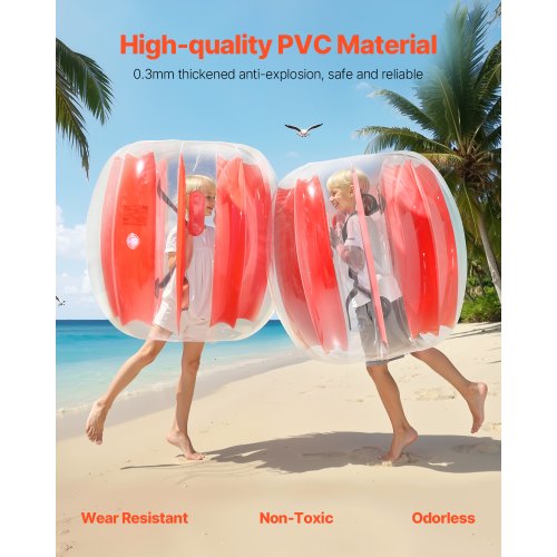 2er-Pack 3FT/0,9M Aufblasbare Bumper Balls PVC Body Sumo Zorb Ball Outdoor | EU