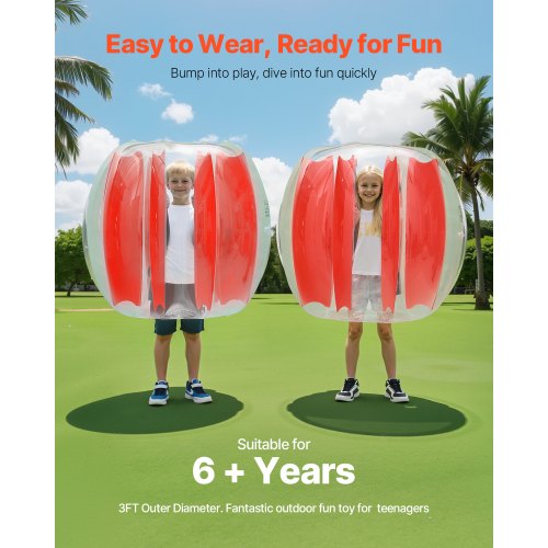 2er-Pack 3FT/0,9M Aufblasbare Bumper Balls PVC Body Sumo Zorb Ball Outdoor | EU