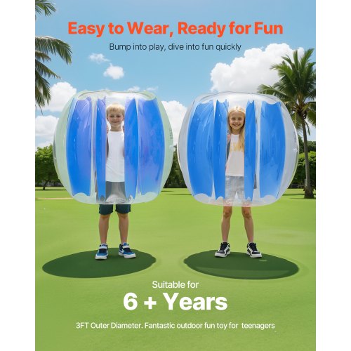 2er-Pack 3FT/0,9M Aufblasbare Bumper Balls PVC Body Sumo Zorb Ball Outdoor | EU