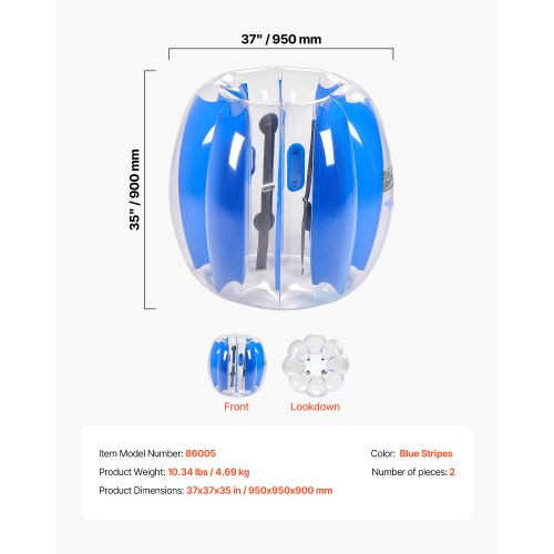 2er-Pack 3FT/0,9M Aufblasbare Bumper Balls PVC Body Sumo Zorb Ball Outdoor | EU