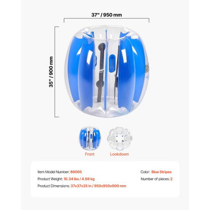 2er-Pack 3FT/0,9M Aufblasbare Bumper Balls PVC Body Sumo Zorb Ball Outdoor | EU
