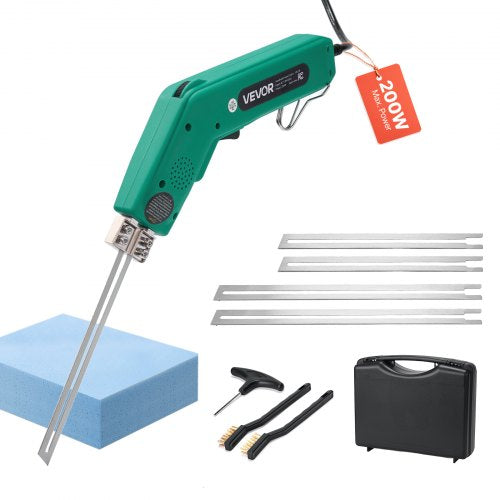 Hot Knife Foam Cutter, 200W Electric Foam Cutting Tool, 122℉ - 932℉ Adjustable Styrofoam Cutter with 6" & 8" Cutting Blades for KT Board, Polyethylene, Sponge, Rubber - Tool Box Included
