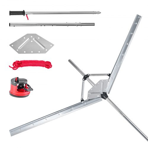 Lake Weed Cutter, Pond Aquatic Plant Cutting Tool with 62 in Max. Cut Width, Sharp and Heavy-Duty Steel Blades, Pond Rake with 30 ft Throw Rope, for Cattail, Phragmites, Lilly Pads & Chara