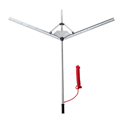 Lake Weed Cutter, Pond Aquatic Plant Cutting Tool with 62 in Max. Cut Width, Sharp and Heavy-Duty Steel Blades, Pond Rake with 30 ft Throw Rope, for Cattail, Phragmites, Lilly Pads & Chara