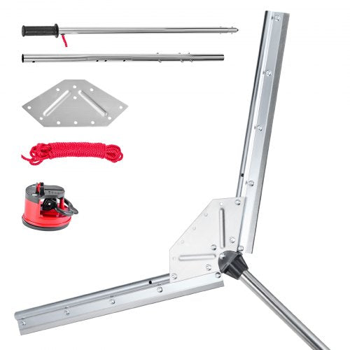 Lake Weed Cutter, Pond Aquatic Plant Cutting Tool with 37 in Max. Cut Width, Sharp and Heavy-Duty Steel Blades, Pond Rake with 30 ft Throw Rope, for Cattail, Phragmites, Lilly Pads & Chara