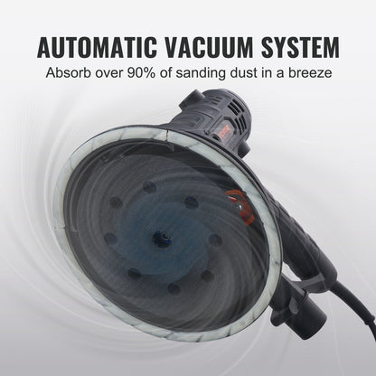 Drywall Sander 800W Brush Motor 1200-2300RPM Variable Speed & Auto Vacuum