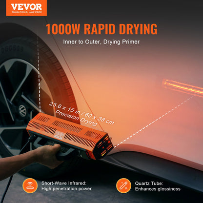 Infraröd färghärdningslampa Handhållen 1000W för automatisk kroppstorkning