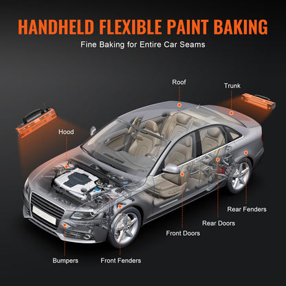 Infraröd färghärdningslampa Handhållen 1000W för automatisk kroppstorkning