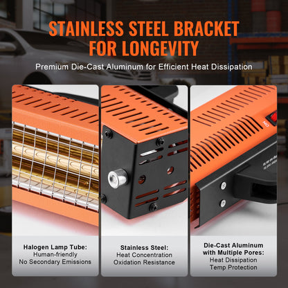 Infraröd färghärdningslampa Handhållen 1000W för automatisk kroppstorkning