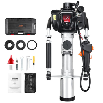 37,77 ccm Benzinbetriebener T-Pfostentreiber, 4-Takt-Zaunpfostentreiber mit 3 Köpfen