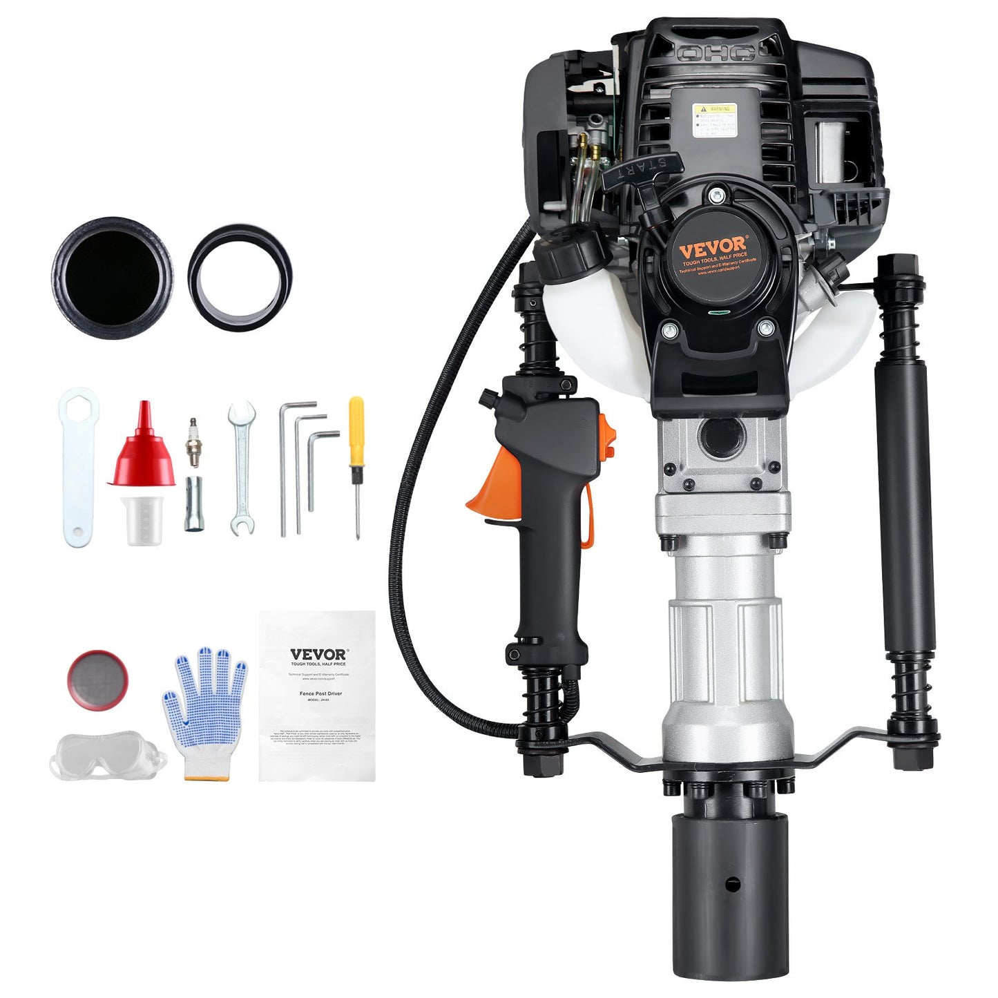 37,77 ccm Benzinbetriebener T-Pfostentreiber, 4-Takt, 2-Kopf-Zaunstapler