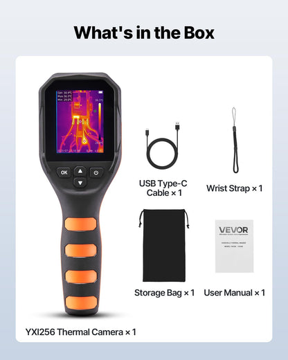 Thermal Camera, 320 x 240 TISR Super Resolution, Thermal Imaging Camera with 2MP Visual Camera, 256 x 192 IR Resolution, 25 HZ Refresh Rate, -4°F to 1022°F, 4 Image Modes & 6 Color Palettes