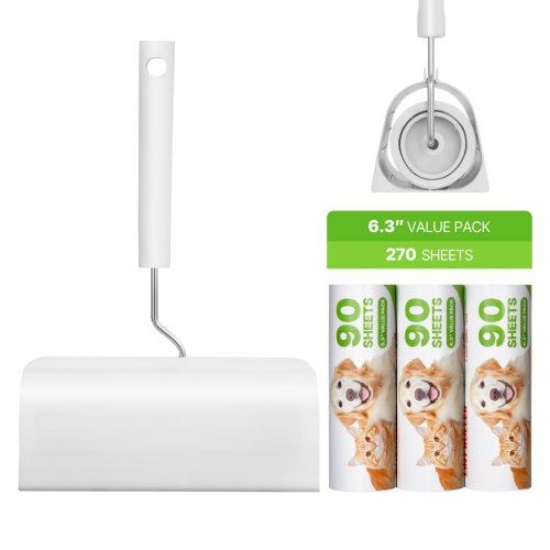 Sticky Lint Roller, 3 Pack Large Pet Hair Rollers Remover Set, 270 Sheets Extra Sticky Lint Roller with Upgraded Handle, Portable Cat and Dog Hair Remover for Carpet, Couch, Clothing and Bedding