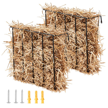 Cattle Hay Feeder 2-Pack 24 Gallons Wall Mounted Goat Hay Rack