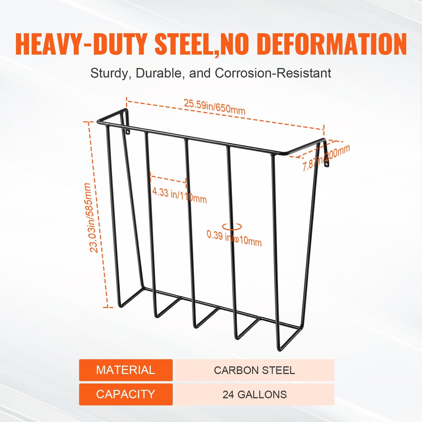 Livestock hay feeder 24 gallon wall mounted goat hay rack for horses