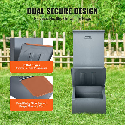 Schweinefütterer, 2,2 Scheffel, Metall, Doppeltür, Schweinefütterer, füttert bis zu 5 Schweine