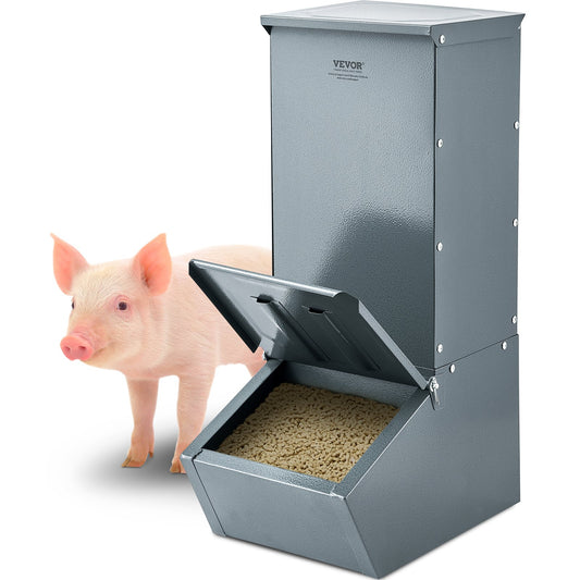 Hog Feeder 2.2 Bushel Metal Double Door Pig Feeder Feeds up to 5 Pigs
