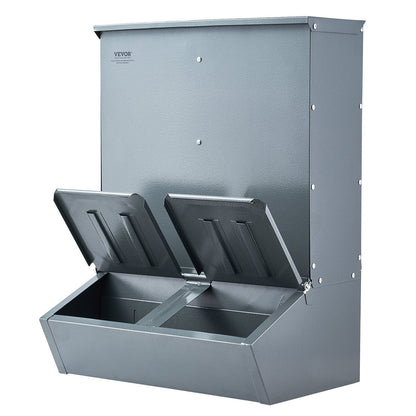 Hog Feeder 3.7 Bushel Metal Double Door Pig Feeder Feeds up to 8 Pigs
