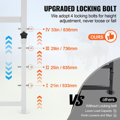 Viehstand Ziegentrimmstand 21"-33" Höhe 51x23 in Tischplatte Weiß