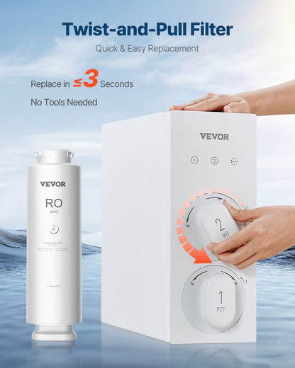 Reverse Osmosis System, 400 GPD 9-stage Reverse Osmosis Water Filter Replacement, RO Filter Cartridge for 24 Months, Reduces Lead, Chlorine, Rust, Compatible with SS-001 Under Sink Water Filter