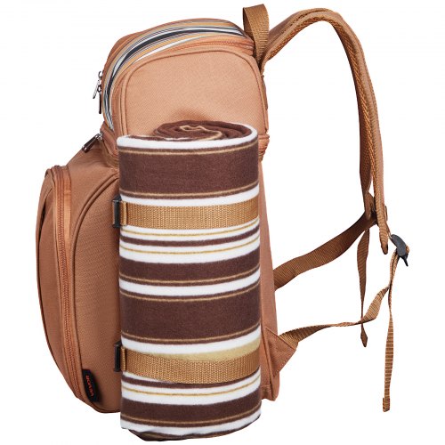 Strandpicknickryggsäck för 4 personer med kylfack brun |  EU