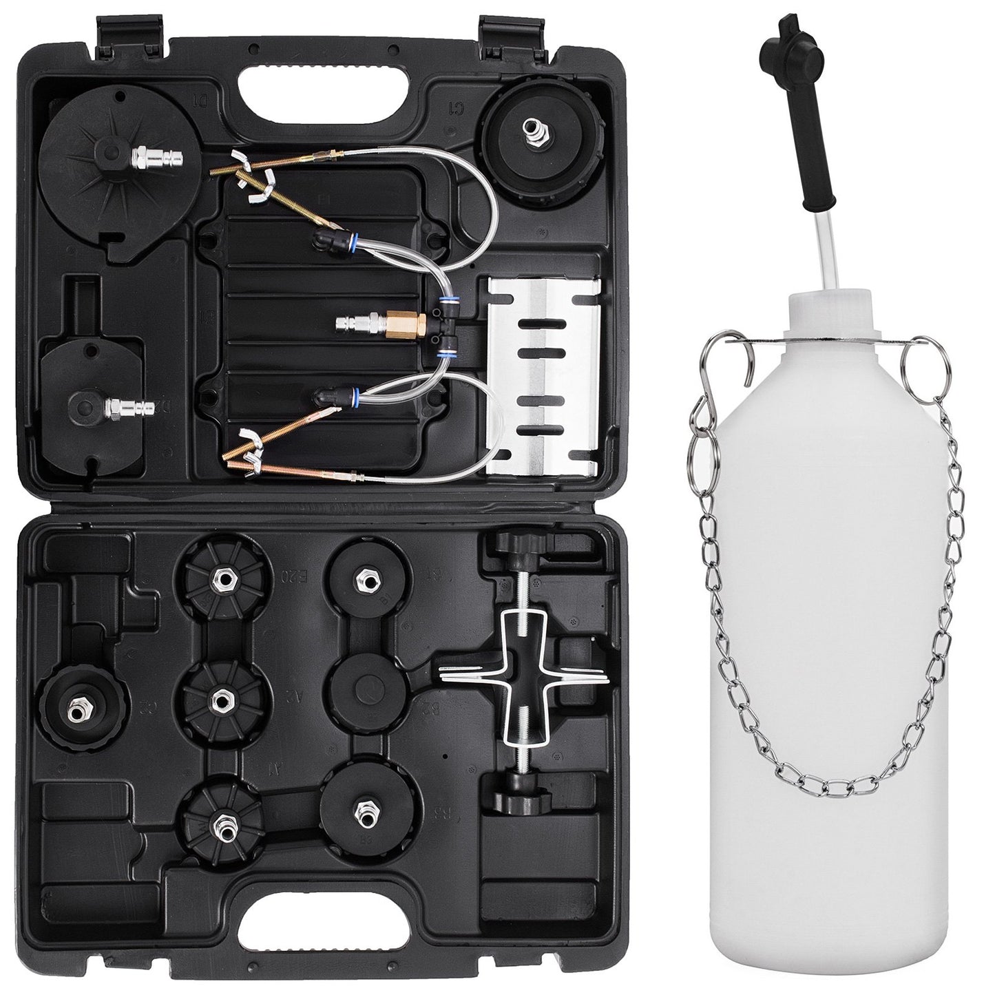 60psi Pneumatic Air Pressure Bleed Garage Brake &amp; Clutch Bleed Kit 5L Capacity