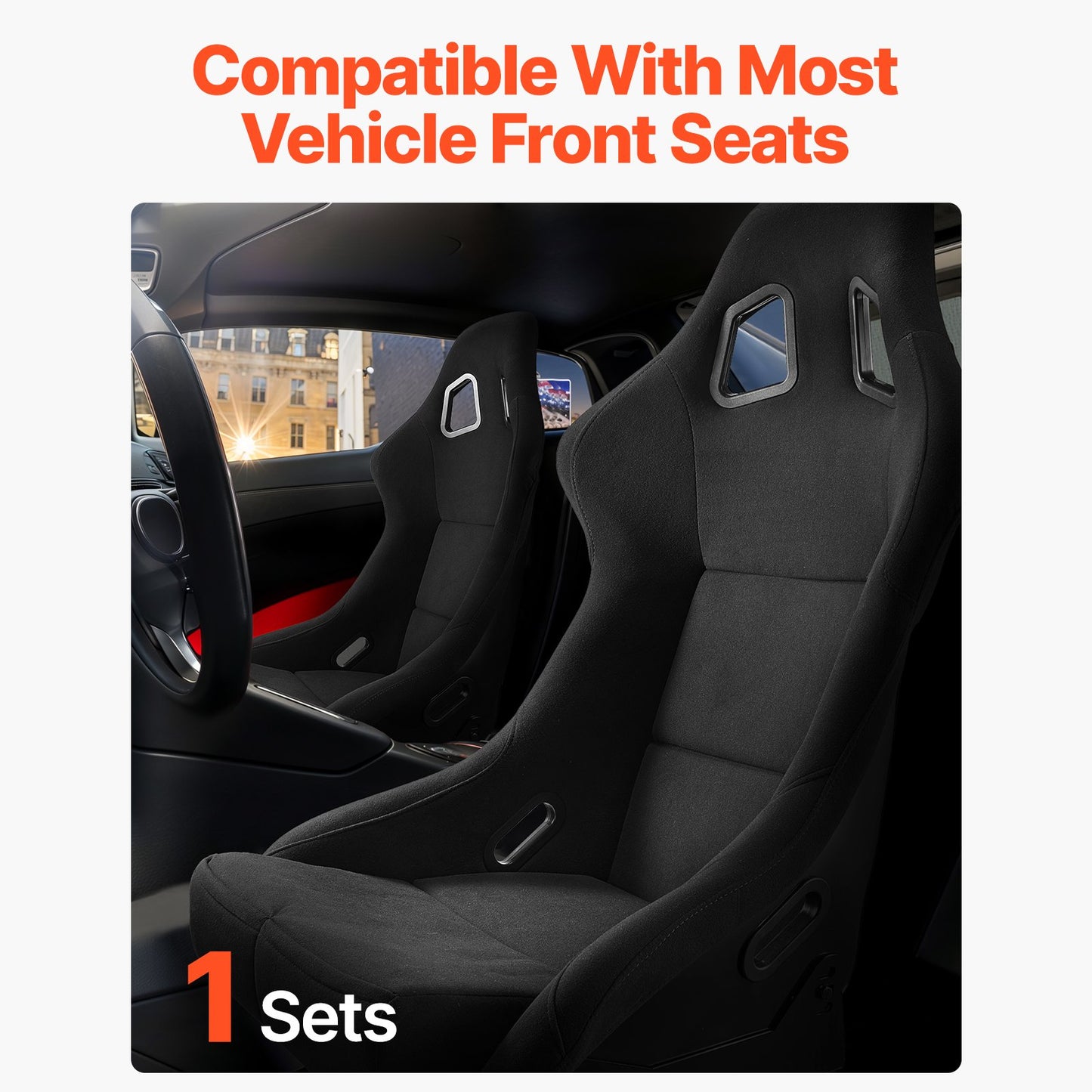 1 Set Rennsitz Integrierter Rennstuhl mit Veloursstoff &amp; Schieber