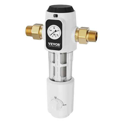 Spin Down-filter, 40 mikron helhussedimentfilter för brunnsvatten, 3/4" GM + 1" GM + 3/4" GF, 4 T/H hög flödeshastighet, för vattenfiltreringssystem i hela huset, brunnsvattensedimentfilter