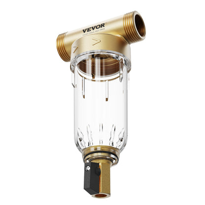 Spin Down-filter, 40 mikron helhussedimentfilter för brunnsvatten, 3/4" GF + 1" GM, 4 T/H hög flödeshastighet, för hela husets vattenfiltreringssystem, brunnsvattensedimentfilter