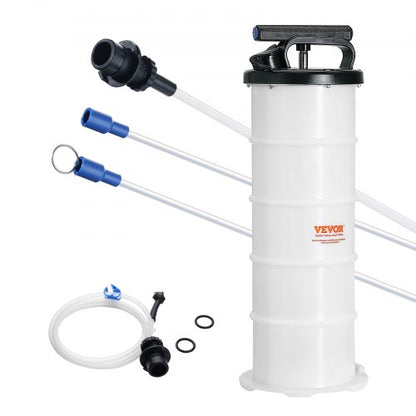 Fluid Extractor, 1.74 Gallons (6.5 Liters), Manual Hand-Operated Oil Changer Vacuum Fluid Extractor with Dipstick and Hose, Oil Extractor Change Pump for Automotive Fluids Vacuum Evacuation